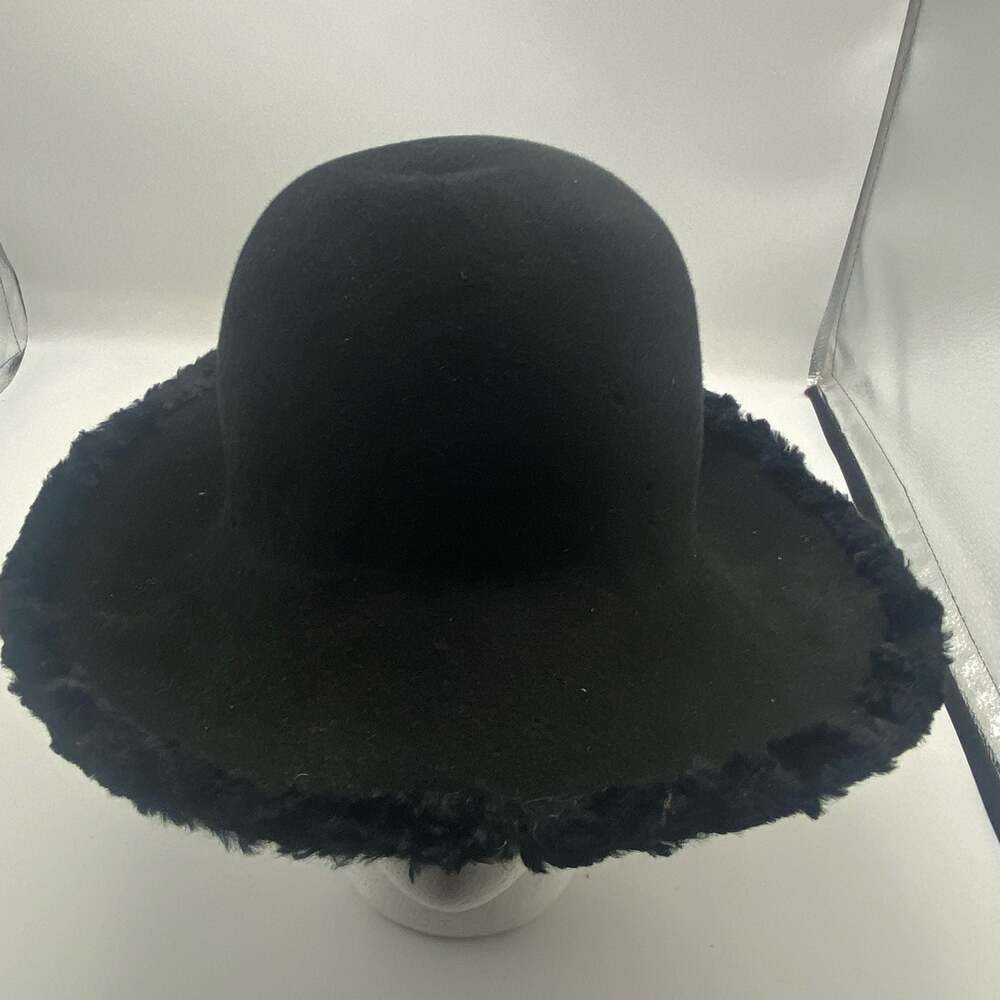 Adolfo Black Felt Wide Brim Hat